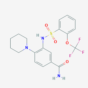 4-(Piperidin-1-yl)-3-[2-(trifluoromethoxy)benzenesulfonamido]benzamide