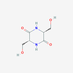 molecular formula C6H10N2O4 B1654006 (3R,6R)-3,6-Bis(hydroxymethyl)piperazine-2,5-dione CAS No. 20945-52-2