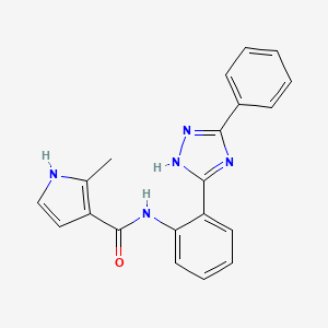 molecular formula C20H17N5O B1654007 2-methyl-N-[2-(3-phenyl-1H-1,2,4-triazol-5-yl)phenyl]-1H-pyrrole-3-carboxamide CAS No. 2094504-04-6