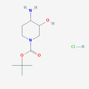 molecular formula C10H21ClN2O3 B1654013 Tert-butyl 4-amino-3-hydroxypiperidine-1-carboxylate hydrochloride CAS No. 2095409-34-8