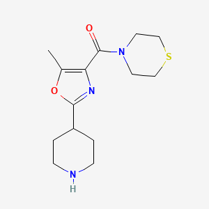 molecular formula C14H21N3O2S B1654055 (5-Methyl-2-piperidin-4-yl-1,3-oxazol-4-yl)-thiomorpholin-4-ylmethanone CAS No. 2096987-50-5