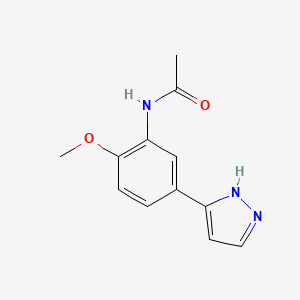 molecular formula C12H13N3O2 B1654058 N-[2-Methoxy-5-(1H-pyrazol-5-yl)phenyl]acetamide CAS No. 2096987-84-5
