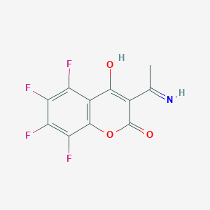 B1654060 2H-1-Benzopyran-2-one, 5,6,7,8-tetrafluoro-4-hydroxy-3-(1-iminoethyl)- CAS No. 209736-53-8