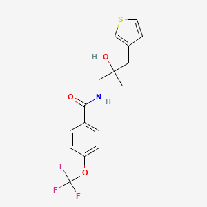 molecular formula C16H16F3NO3S B1654066 N-{2-hydroxy-2-[(thiophen-3-yl)methyl]propyl}-4-(trifluorométhoxy)benzamide CAS No. 2097891-04-6