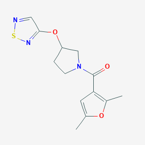 molecular formula C13H15N3O3S B1654067 3-{[1-(2,5-Dimethylfuran-3-carbonyl)pyrrolidin-3-yl]oxy}-1,2,5-thiadiazole CAS No. 2097897-82-8