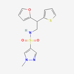 molecular formula C14H15N3O3S2 B1654069 N-[2-(furan-2-yl)-2-(thiophen-2-yl)ethyl]-1-methyl-1H-pyrazole-4-sulfonamide CAS No. 2097924-41-7