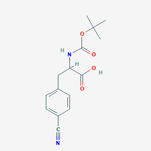 molecular formula C15H18N2O4 B165407 2-叔丁氧羰基氨基-3-(4-氰基苯基)-丙酸 CAS No. 135414-03-8