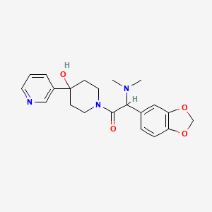 molecular formula C21H25N3O4 B1654101 2-(1,3-Benzodioxol-5-yl)-2-(dimethylamino)-1-(4-hydroxy-4-pyridin-3-ylpiperidin-1-yl)ethanone CAS No. 2103630-00-6
