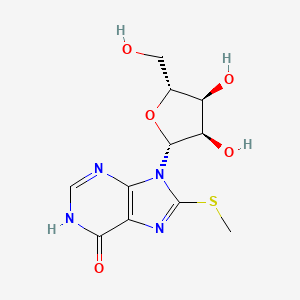 molecular formula C11H14N4O5S B1654102 9-[(2R,3R,4S,5R)-3,4-dihydroxy-5-(hydroxymethyl)oxolan-2-yl]-8-methylsulfanyl-3H-purin-6-one CAS No. 2104-65-6