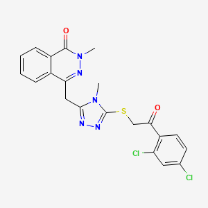 molecular formula C21H17Cl2N5O2S B1654103 4-[[5-[2-(2,4-Dichlorophenyl)-2-oxoethyl]sulfanyl-4-methyl-1,2,4-triazol-3-yl]methyl]-2-methylphthalazin-1-one CAS No. 210411-24-8
