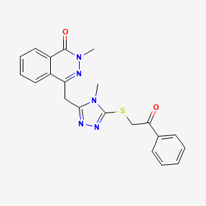 molecular formula C21H19N5O2S B1654105 2-Methyl-4-[(4-methyl-5-phenacylsulfanyl-1,2,4-triazol-3-yl)methyl]phthalazin-1-one CAS No. 210411-27-1