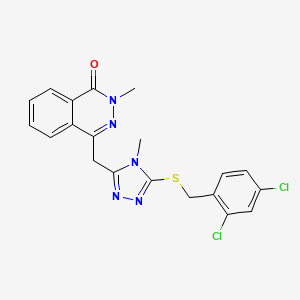 molecular formula C20H17Cl2N5OS B1654107 4-[[5-[(2,4-Dichlorophenyl)methylsulfanyl]-4-methyl-1,2,4-triazol-3-yl]methyl]-2-methylphthalazin-1-one CAS No. 210411-32-8