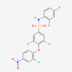 molecular formula C18H9Cl3F2N2O5S B1654112 3,5-dichloro-4-(2-chloro-4-nitrophenoxy)-N-(2,4-difluorophenyl)benzenesulfonamide CAS No. 210411-55-5