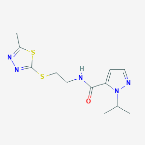 molecular formula C12H17N5OS2 B1654126 N-[2-[(5-Methyl-1,3,4-thiadiazol-2-yl)sulfanyl]ethyl]-2-propan-2-ylpyrazole-3-carboxamide CAS No. 2108420-00-2
