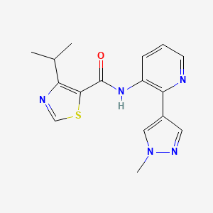 molecular formula C16H17N5OS B1654129 N-[2-(1-Methylpyrazol-4-yl)pyridin-3-yl]-4-propan-2-yl-1,3-thiazole-5-carboxamide CAS No. 2108488-93-1