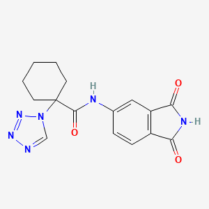 molecular formula C16H16N6O3 B1654138 N-(1,3-dioxo-2,3-dihydro-1H-isoindol-5-yl)-1-(1H-tetrazol-1-yl)cyclohexanecarboxamide CAS No. 2108806-16-0