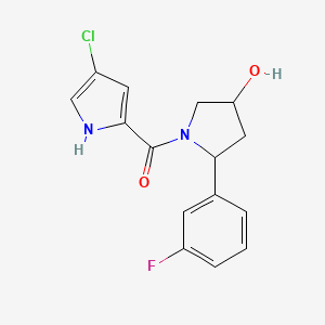 (4-Chloro-1H-pyrrol-2-yl)-[2-(3-fluorophenyl)-4-hydroxypyrrolidin-1-yl]methanone