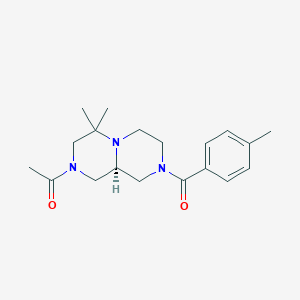 molecular formula C19H27N3O2 B1654143 1-[(9Ar)-4,4-dimethyl-8-(4-methylbenzoyl)-1,3,6,7,9,9a-hexahydropyrazino[1,2-a]pyrazin-2-yl]ethanone CAS No. 2108832-01-3