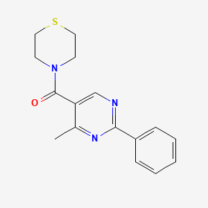 molecular formula C16H17N3OS B1654147 (4-Methyl-2-phenylpyrimidin-5-yl)-thiomorpholin-4-ylmethanone CAS No. 2109037-88-7