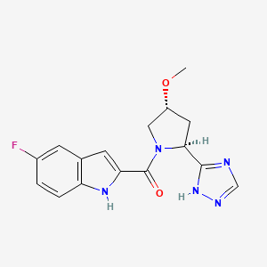(5-Fluoro-1H-indol-2-yl)-[(2S,4R)-4-methoxy-2-(1H-1,2,4-triazol-5-yl)pyrrolidin-1-yl]methanone