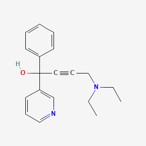molecular formula C19H22N2O B1654156 alpha-(3-(Diethylamino)-1-propynyl)-alpha-phenyl-3-pyridinemethanol CAS No. 2110-55-6