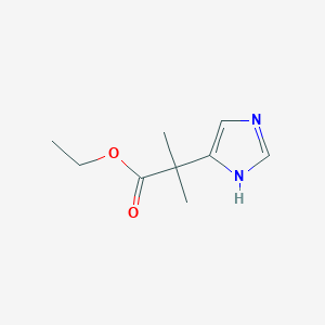 molecular formula C9H14N2O2 B1654160 ethyl 2-methyl-2-(1H-imidazol-4-yl)propanoate CAS No. 21149-99-5