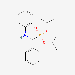 molecular formula C19H26NO3P B1654171 Phosphonic acid, [phenyl(phenylamino)methyl]-, bis(1-methylethyl) ester CAS No. 21234-61-7