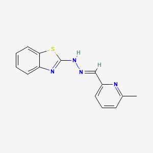 B1654238 N-[(E)-(6-Methylpyridin-2-yl)methylideneamino]-1,3-benzothiazol-2-amine CAS No. 21522-87-2