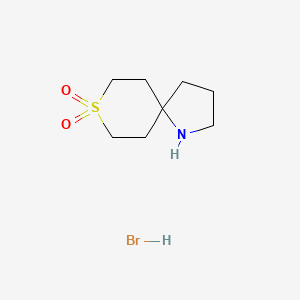 molecular formula C8H16BrNO2S B1654258 8-Thia-1-azaspiro[4.5]decane 8,8-dioxide hydrobromide CAS No. 2173997-08-3