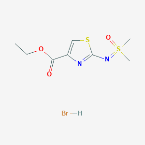 molecular formula C8H13BrN2O3S2 B1654262 Ethyl 2-((dimethyl(oxo)-l6-sulfanylidene)amino)thiazole-4-carboxylate hydrobromide CAS No. 2174007-90-8
