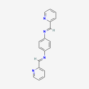 molecular formula C18H14N4 B1654265 1,4-Benzenediamine, N,N'-bis(2-pyridinylmethylene)- CAS No. 21756-21-8