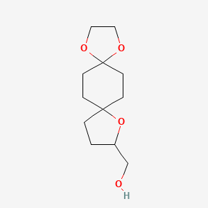 molecular formula C12H20O4 B1654269 (1,4,9-Trioxa-dispiro[4.2.4.2]tetradec-10-yl)-methanol CAS No. 2177263-23-7