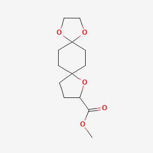 molecular formula C13H20O5 B1654270 1,4,9-Trioxa-dispiro[4.2.4.2]tetradecane-10-carboxylic acid methyl ester CAS No. 2177266-33-8