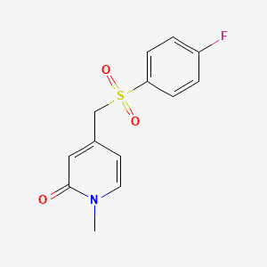 molecular formula C13H12FNO3S B1654275 4-[(4-Fluorophenyl)sulfonylmethyl]-1-methylpyridin-2-one CAS No. 2178600-00-3