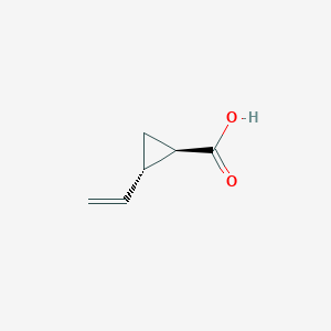 molecular formula C6H8O2 B1654281 Cyclopropanecarboxylic acid, 2-ethenyl-, trans- CAS No. 2183-88-2