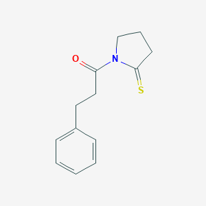 molecular formula C13H15NOS B165429 3-Phenyl-1-(2-sulfanylidenepyrrolidin-1-YL)propan-1-one CAS No. 133218-32-3