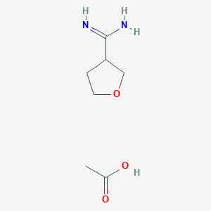molecular formula C7H14N2O3 B1654292 Tetrahydro-3-furancarboximidamide acetate CAS No. 2191401-22-4