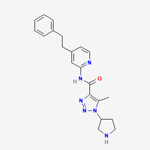 5-Methyl-N-[4-(2-phenylethyl)pyridin-2-yl]-1-pyrrolidin-3-yltriazole-4-carboxamide