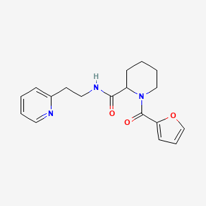 molecular formula C18H21N3O3 B1654350 1-(Furan-2-carbonyl)-N-(2-pyridin-2-ylethyl)piperidine-2-carboxamide CAS No. 2224140-00-3