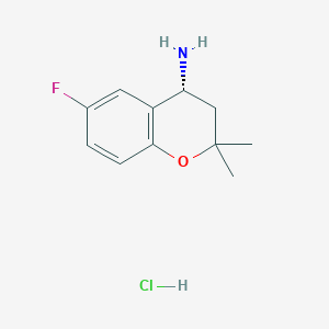 molecular formula C11H15ClFNO B1654354 (R)-6-Fluoro-2,2-dimethylchroman-4-amine hydrochloride CAS No. 2225126-84-9