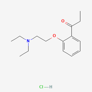 molecular formula C15H24ClNO2 B1654368 Propiophenone, 2'-(2-(diethylamino)ethoxy)-, hydrochloride CAS No. 22308-32-3