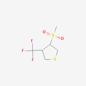 molecular formula C6H9F3O2S2 B1654369 3-Methylsulfonyl-4-(trifluoromethyl)thiolane CAS No. 2230800-20-9