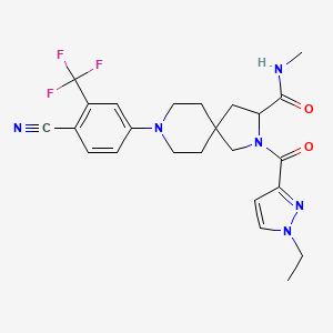 8-[4-Cyano-3-(trifluoromethyl)phenyl]-2-(1-ethylpyrazole-3-carbonyl)-N-methyl-2,8-diazaspiro[4.5]decane-3-carboxamide