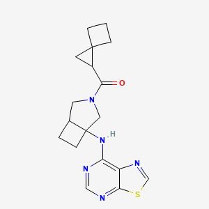 molecular formula C18H21N5OS B1654384 Spiro[2.3]hexan-2-yl-[1-([1,3]thiazolo[5,4-d]pyrimidin-7-ylamino)-3-azabicyclo[3.2.0]heptan-3-yl]methanone CAS No. 2246944-63-6