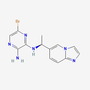 molecular formula C13H13BrN6 B1654385 (S)-6-bromo-N2-(1-(imidazo[1,2-a]pyridin-6-yl)ethyl)pyrazine-2,3-diamine CAS No. 2248205-47-0