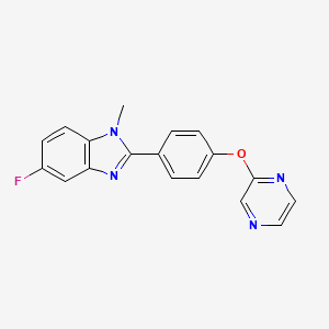 5-Fluoro-1-methyl-2-(4-pyrazin-2-yloxyphenyl)benzimidazole