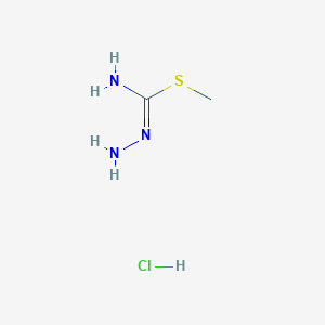 molecular formula C2H8ClN3S B1654394 {[(Methylsulfanyl)methanimidoyl]amino}amine hydrochloride CAS No. 22536-74-9