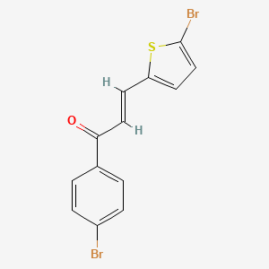 molecular formula C13H8Br2OS B1654399 (E)-1-(4-bromophenyl)-3-(5-bromothiophen-2-yl)prop-2-en-1-one CAS No. 22609-37-6