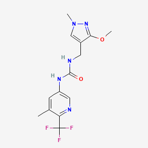 molecular formula C14H16F3N5O2 B1654400 1-[(3-Methoxy-1-methylpyrazol-4-yl)methyl]-3-[5-methyl-6-(trifluoromethyl)pyridin-3-yl]urea CAS No. 2262453-36-9