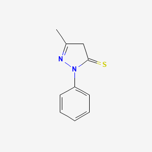 molecular formula C10H10N2S B1654407 5-Methyl-2-phenyl-2,4-dihydro-3H-pyrazole-3-thione CAS No. 22717-42-6